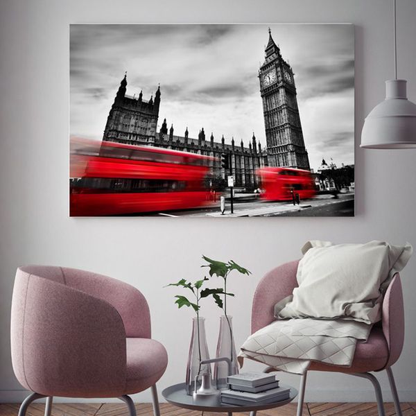 Tranh Canvas Xe Bus 2 Tầng Thành Phố London (40x60cm - 50x75cm - 60x90cm)