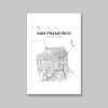 Tranh Canvas Bản Đồ San Francisco (40x60cm - 50x75cm - 60x90cm)