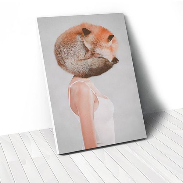 Tranh Canvas Lady Fox (40x60cm - 50x75cm - 60x90cm)