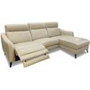 Sofa Thư Giãn Da Bò Chỉnh Điện Chữ L 2m6 YB919 - 8028 Kem Hesian Alila