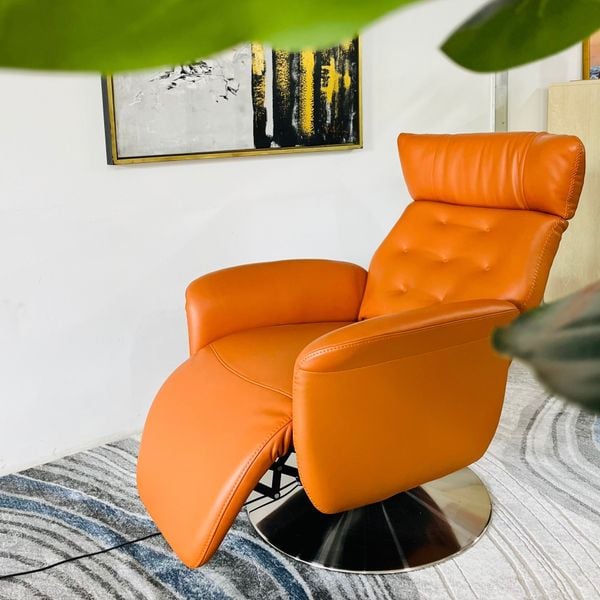 Ghế Sofa Đơn Da Bò Thư Giãn Chỉnh Điện 89 BN45 - Orange Alila