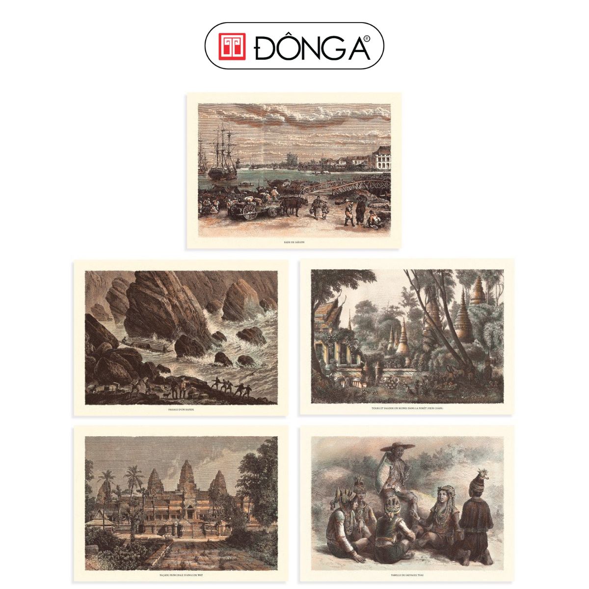 Bộ Postcards Hành trình thám hiểm Đông Dương (5 tấm)