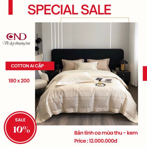 Bộ ga gối - Bản Tình Ca Mùa Thu - Kem