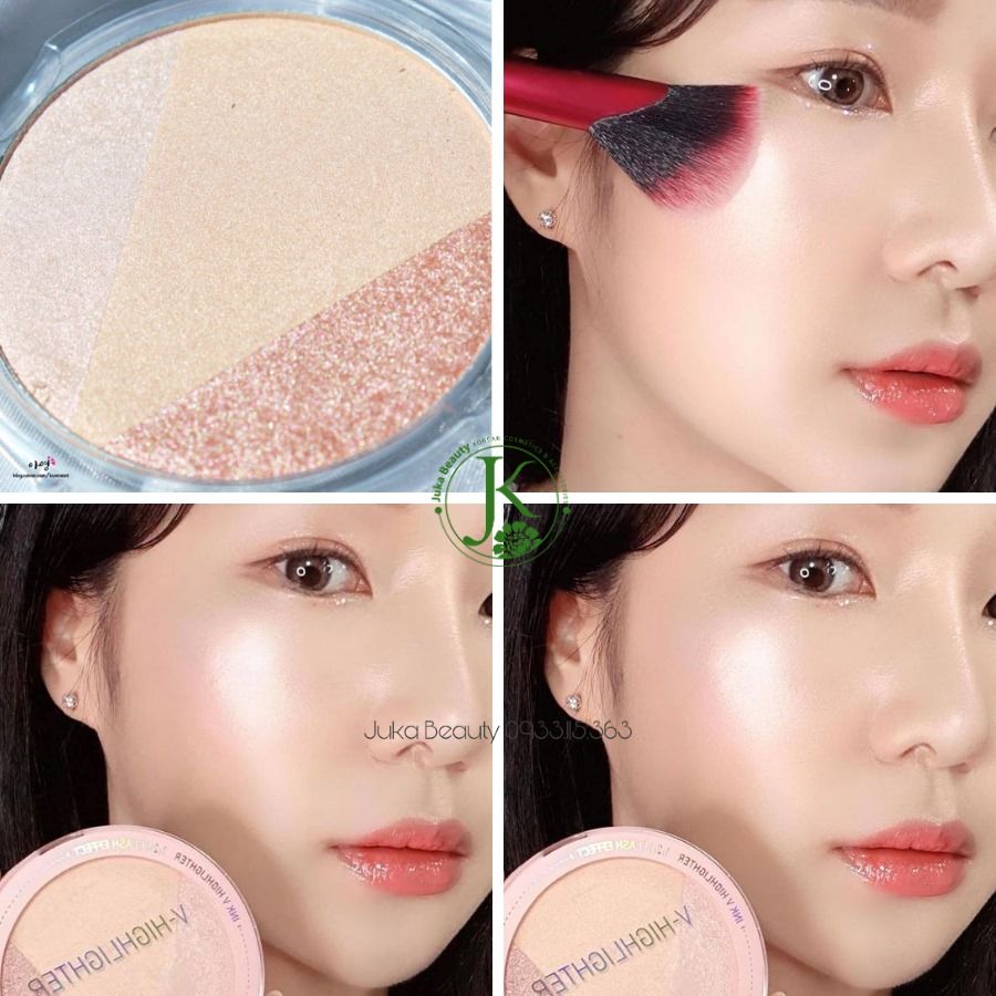  Phấn Bắt Sáng 3 Màu Ánh Nhũ Peripera Ink V Highlighter 9.5g 