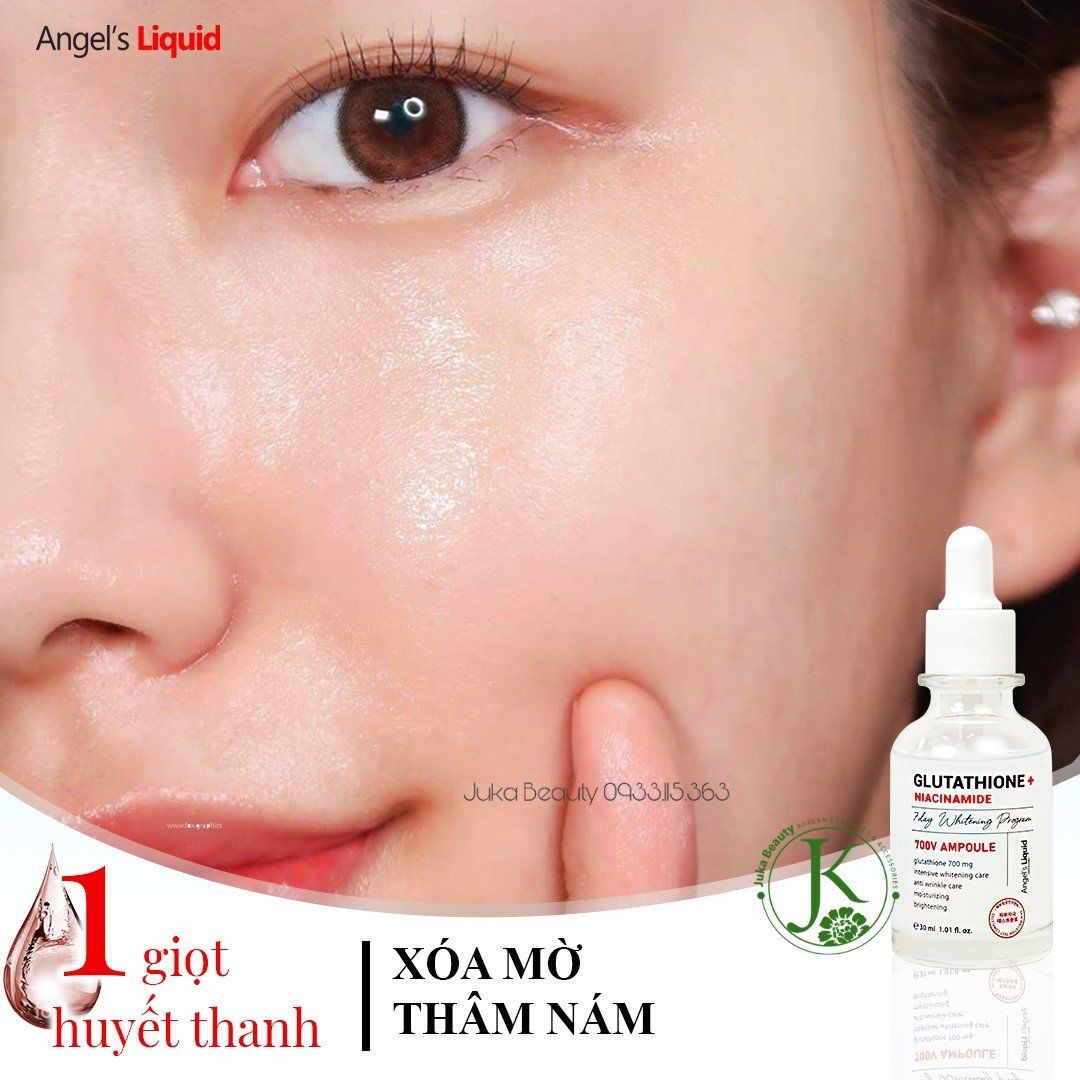  Tinh chất hỗ trợ dưỡng trắng, giảm nám Angel’s Liquid 7 Day Whitening Program Glutathione + Niacinamide Ampoule 30ml 