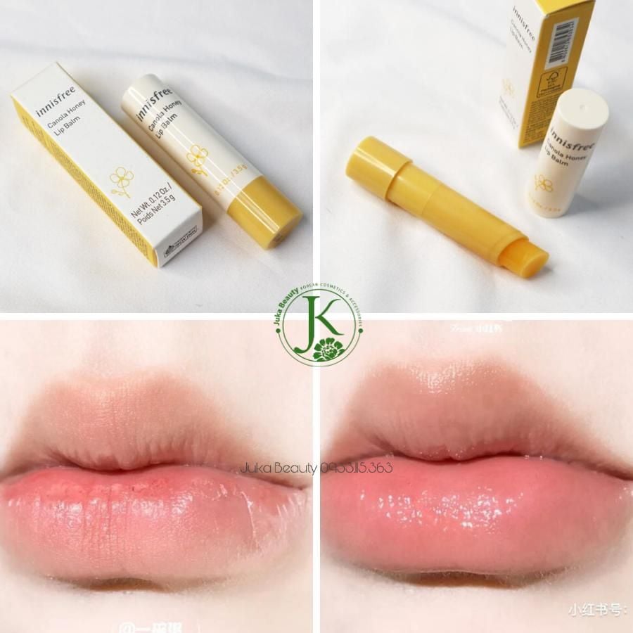  (MẪU MỚI 2023) Son Dưỡng Môi Mật Ong Không Màu Innisfree Canola Honey Lip Balm 3.5g 