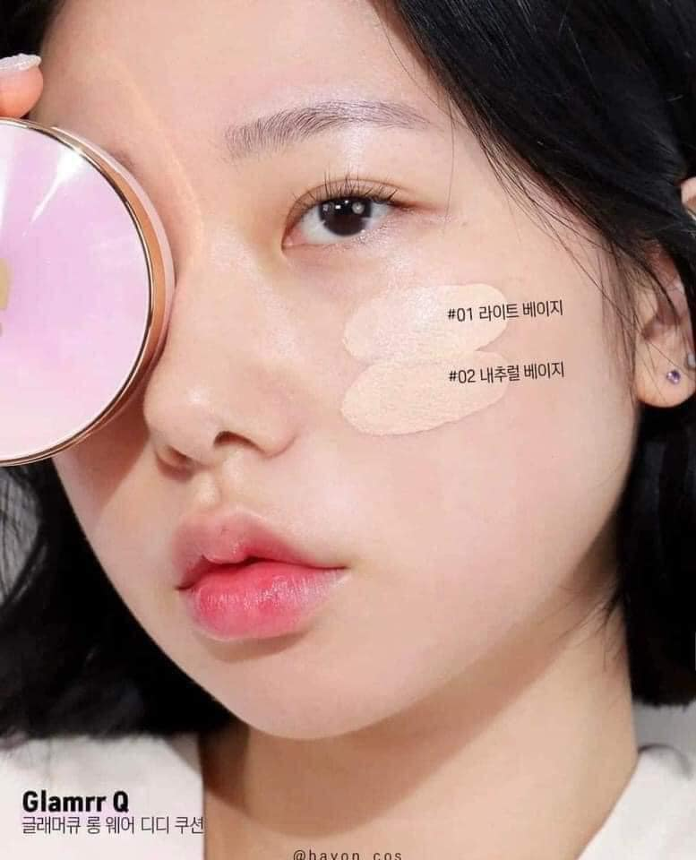  (HỒNG) Phấn Nước Che Phủ Mỏng Mịn Glamrr Q Long Wear DD Cushion SPF50+ PA+++ 