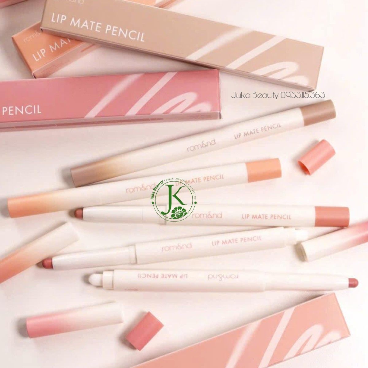  Chì Kẻ Viền Môi Nhung Lì, Lâu Trôi, Thiết Kế 2 Đầu Romand Lip Mate Pencil 0.5g 