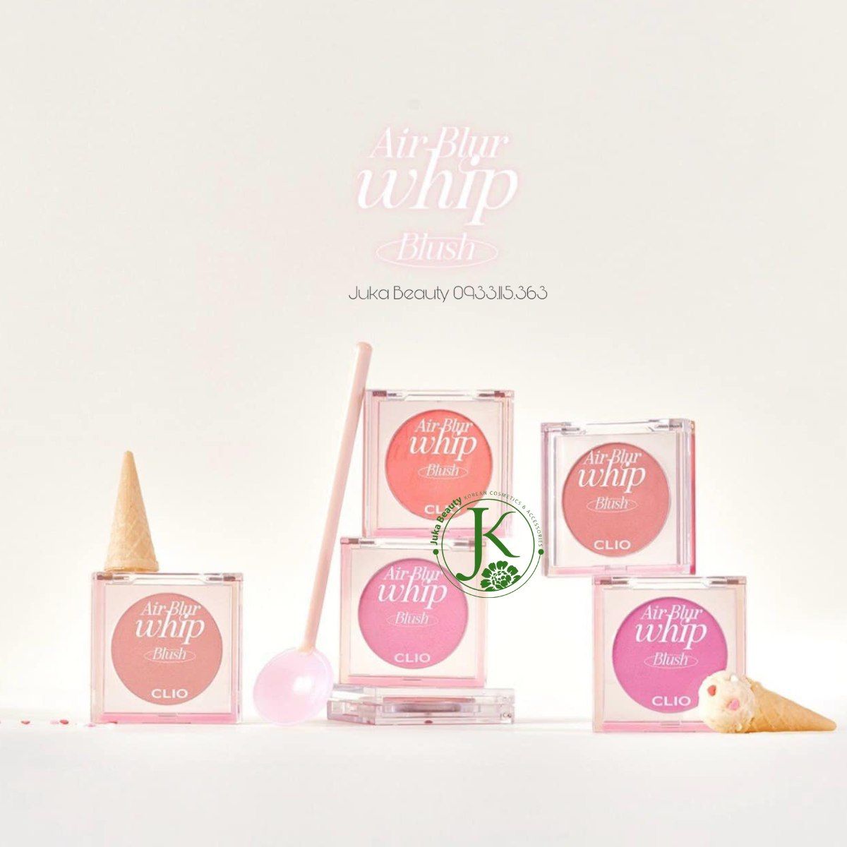  (NEW) Phấn Má Hồng Dạng Thạch Clio Air Blur Whip Blush 3g 