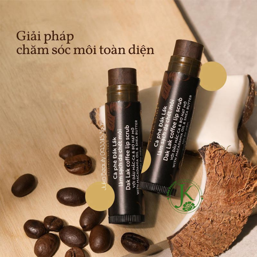  Tẩy tế bào chết môi, chiết xuất cà phê Cocoon Dak Lak Coffee Lip Scrub 5g 