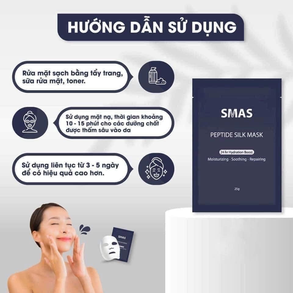  Mặt nạ cấp ẩm, phục hồi da SMAS Peptide Silk Mask 24hr Hydration Boost 25g (1 miếng) 