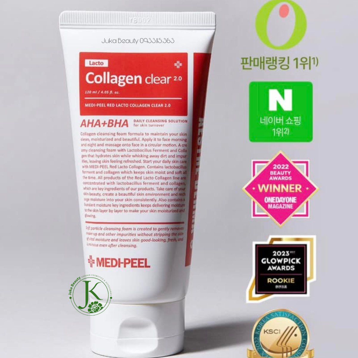  Sữa Rửa Mặt Sạch Da, Chống Lão Hóa Medi Peel Red Lacto Collagen Clear 2.0 