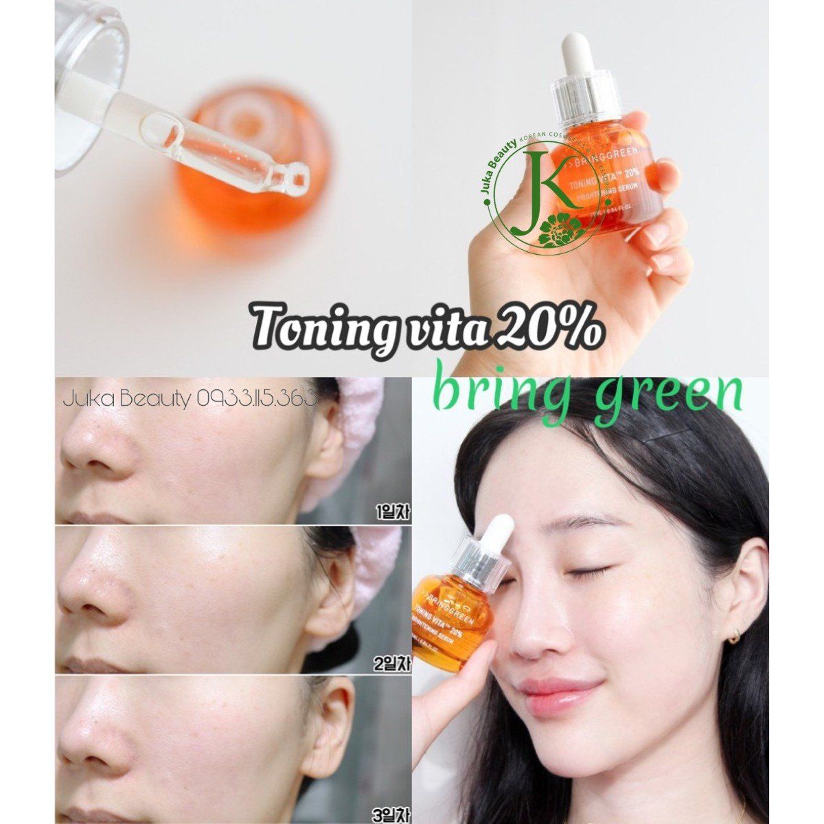  Tinh Chất Dưỡng Sáng Và Chống Oxy Hóa Bring Green Toning Vita 20% Brightening Serum 25ml (CAM) 