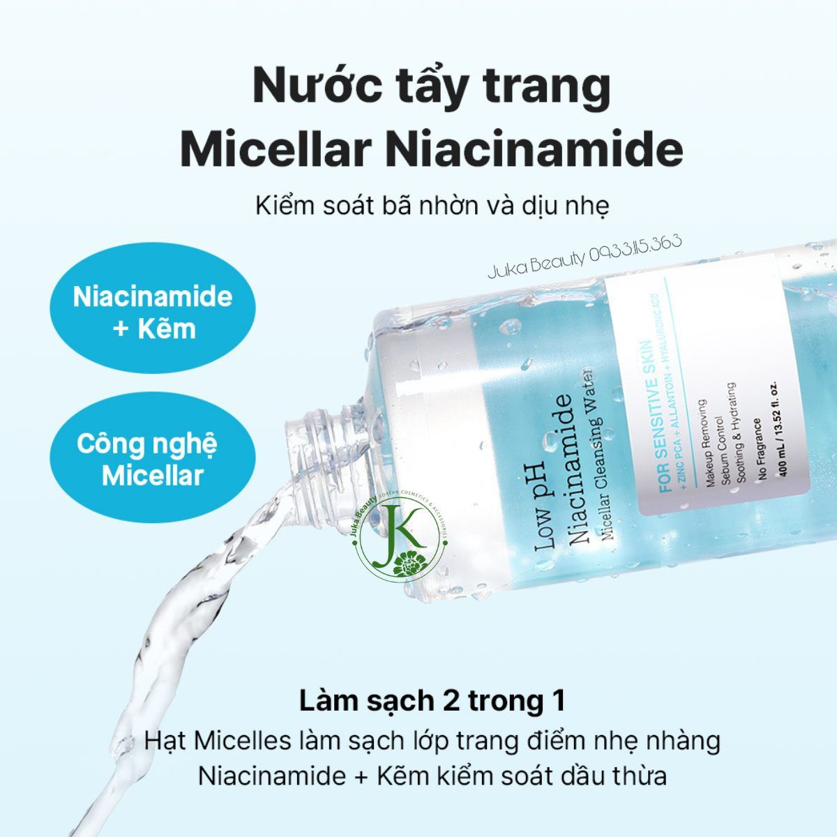  Nước Tẩy Trang Dịu Nhẹ Cho Da Nhạy Cảm Cosrx Low PH Niacinamide Micellar Cleansing Water 