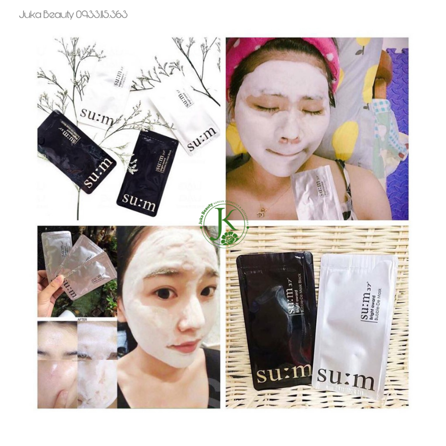  Sample Mặt Nạ Sủi Bọt Thải Độc Su:m37 Bright Award Bubble-De Mask Pack (Trắng/ Đen) 