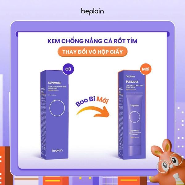  (Mẫu mới) Kem Chống Nắng Cà Rốt Tím, Nâng Tone Da Beplain Sunmuse Tone Up & Correcting Sunscreen SPF50+ PA++++ 50ml 