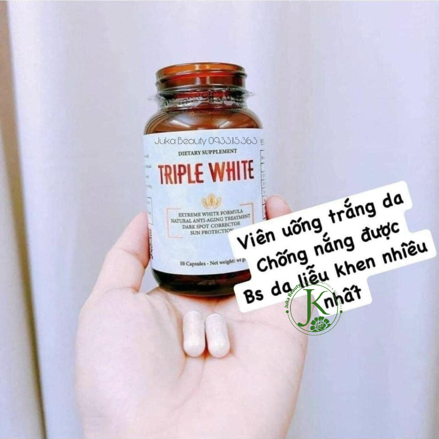 Viên Uống Trị Nám Triple White Chống Nắng Trắng Da Glutathione 1200 mg (50 viên) 