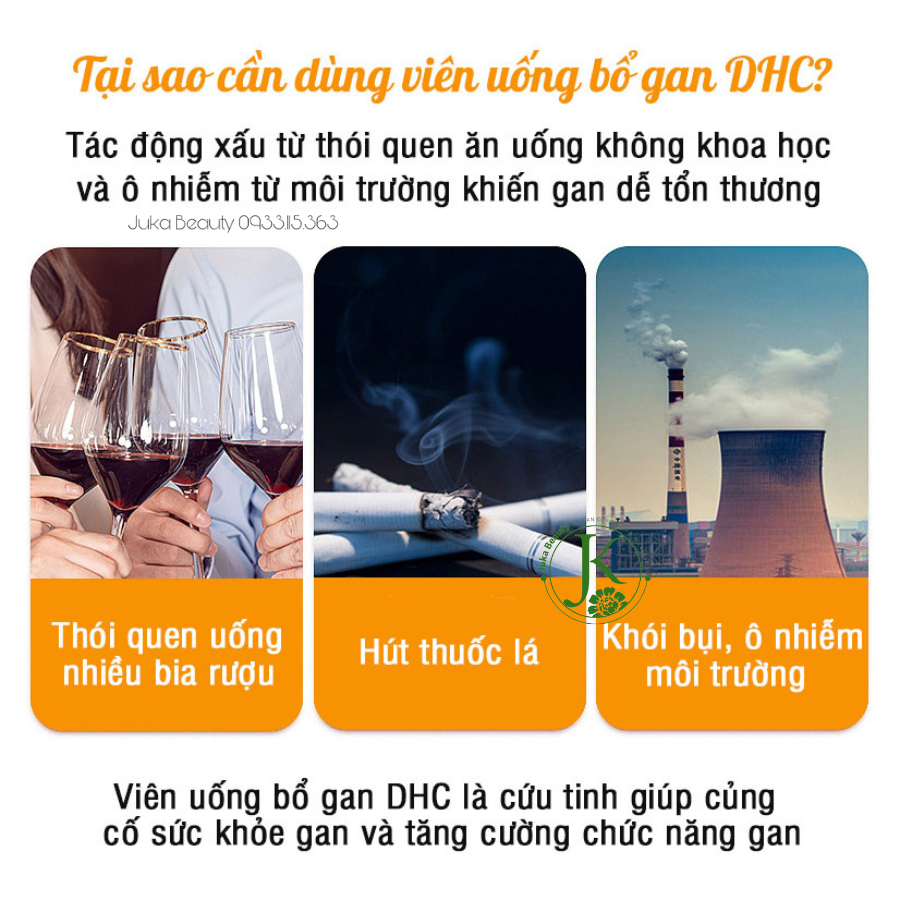  Viên Uống Bổ Gan, Cải Thiện Da Mụn DHC Liver Essence + Ornithine 