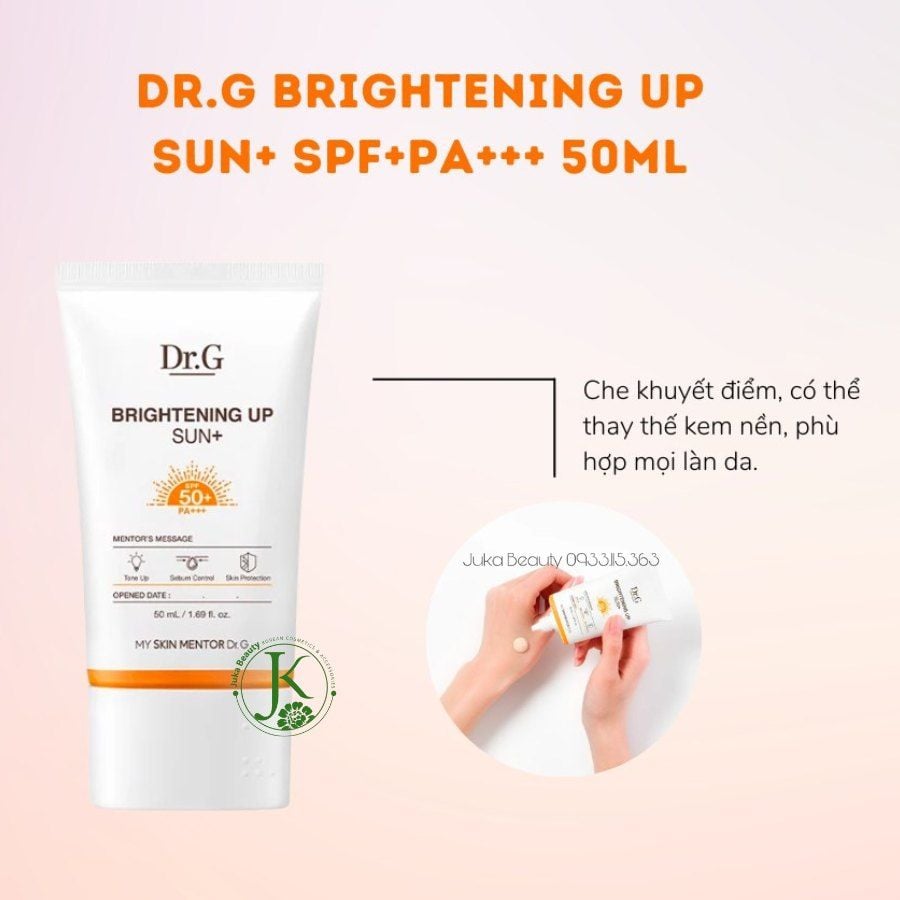  Kem Chống Nắng Dưỡng Sáng Nâng Tone Da Dr.G Brightening Up Sun+ SPF50+ PA+++ 50ML (Cam) 