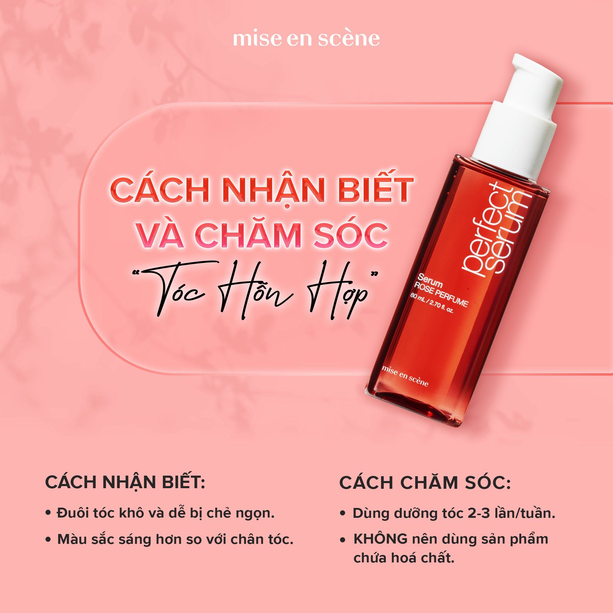  (Mẫu mới) Dầu Dưỡng Phục Hồi Tóc Hư Tổn Mise En Scene Perfect Serum 80ml 