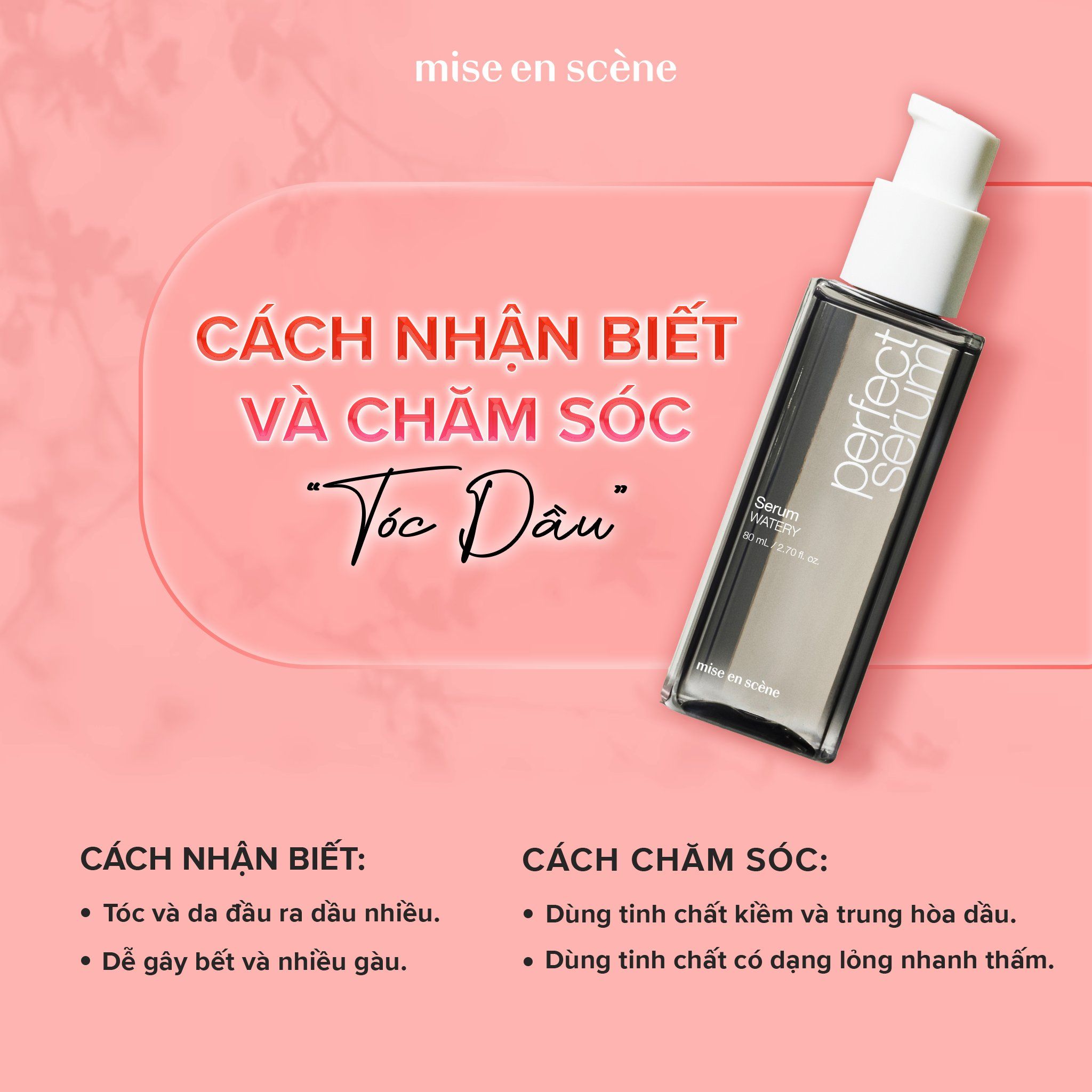  (Mẫu mới) Dầu Dưỡng Phục Hồi Tóc Hư Tổn Mise En Scene Perfect Serum 80ml 