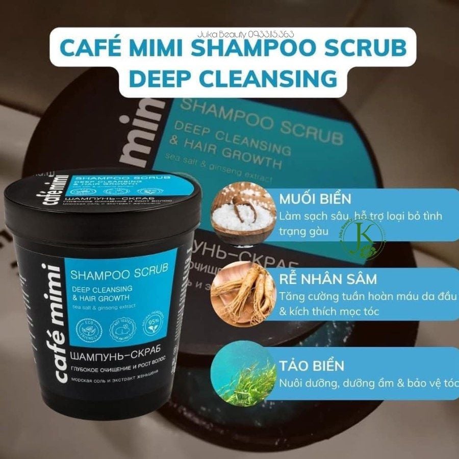  Dầu Gội Tẩy Tế Bào Chết Làm Sạch Da Đầu, Dưỡng Tóc Chắc Khỏe Café Mimi Shampoo Scrub 330g 