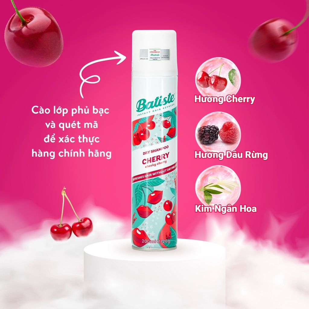  Dầu Gội Khô Sạch Tóc & Dưỡng ẩm Batiste Dry Shampoo 200ml 