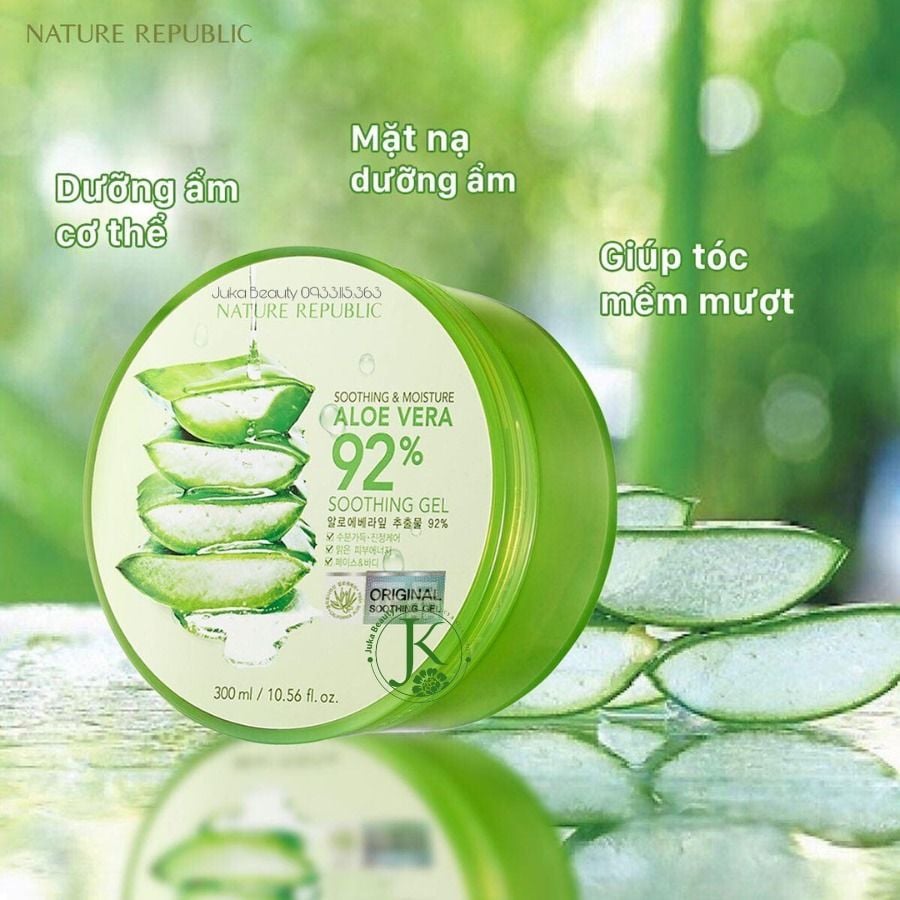  Gel Dưỡng ẩm Nha Đam Nature Republic Soothing & Moisture Aloe Vera 92% Soothing Gel 300ml (Mẫu mới) 