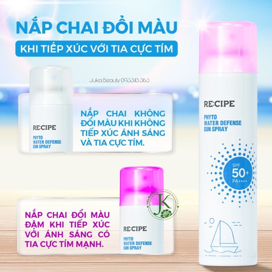  Xịt Chống Nắng Dưỡng ẩm Chống Nước Vượt Trội Re:cipe Phyto Water Defense Sun Spray SPF50+ PA++++ 180ml 