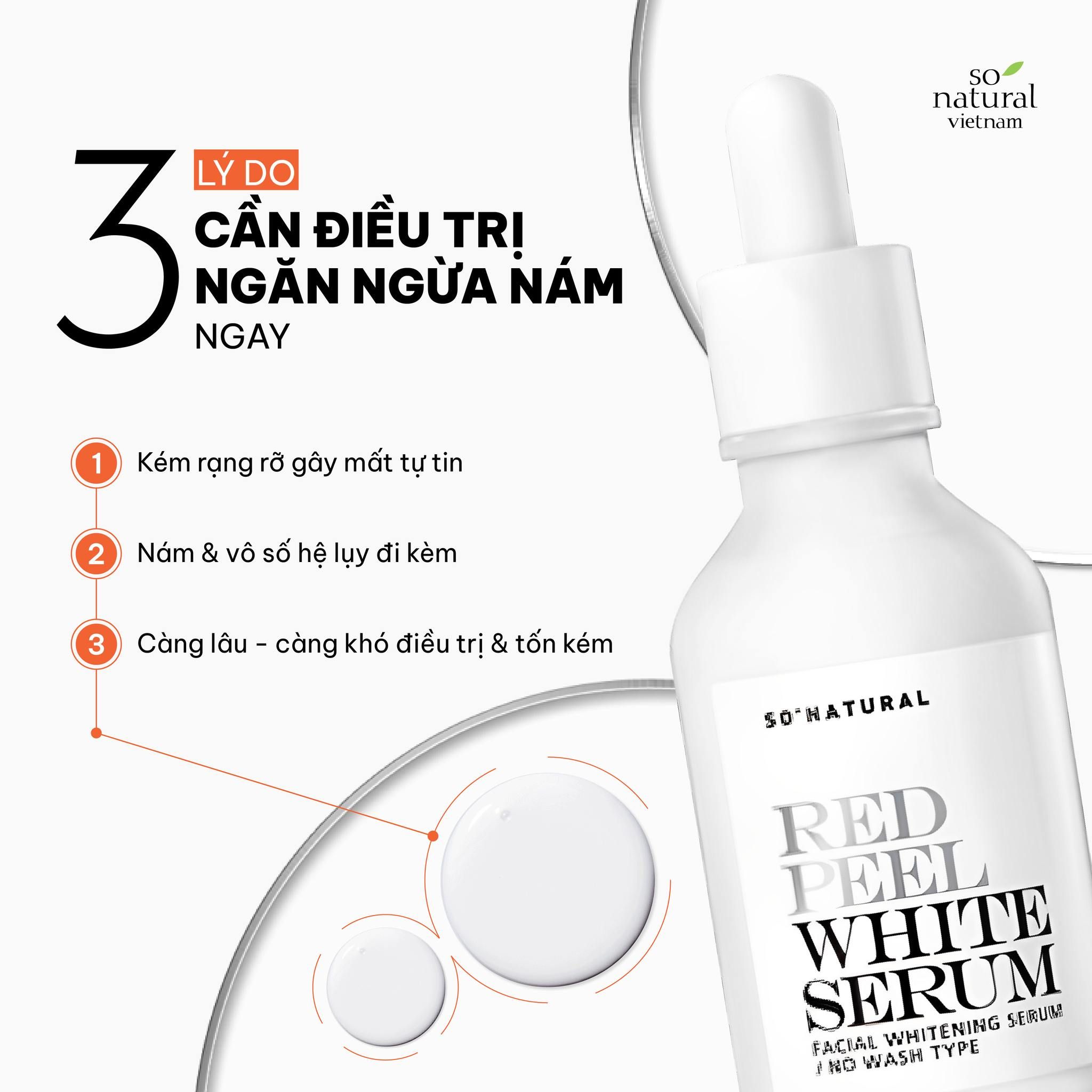  [NEW] Tinh Chất Dưỡng Trắng, Mờ Thâm Nám So’Natural Red Peel White Serum 35ml 