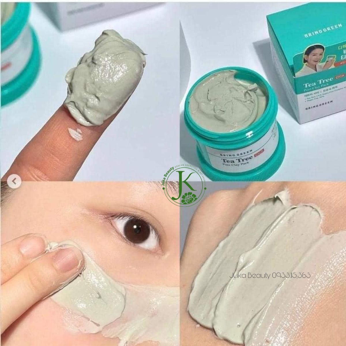  Mặt Nạ Đất Sét Sạch Sâu, Thu Nhỏ Lỗ Chân Lông Bring Green Tea Tree Cica Pore Clay Pack 120g 