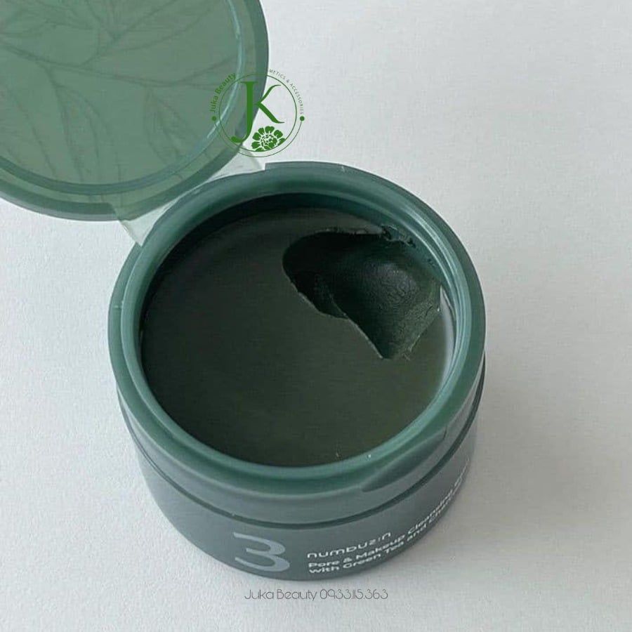  Sáp Tẩy Trang Sạch Mụn Đầu Đen Numbuzin No.3 Pore & Make Up Cleansing Balm With Green Tea And Charcoal 85g 