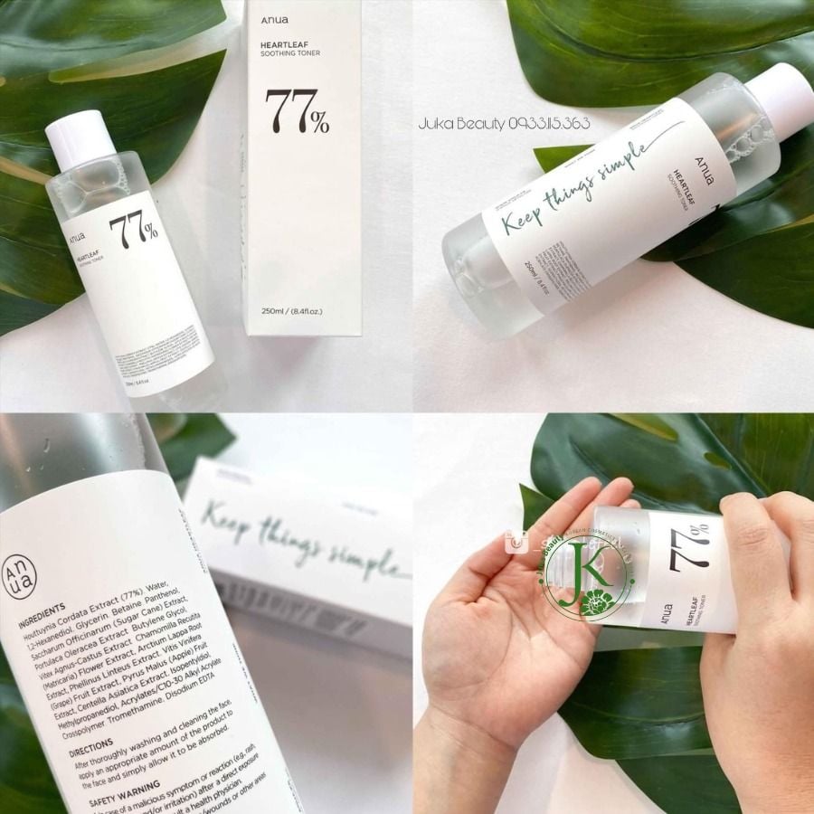  Nước Hoa Hồng Diếp Cá Anua Heartleaf 77% Soothing Toner 250ml 