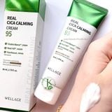  (XANH LÁ) Kem Dưỡng ẩm, Phục Hồi Da Wellage Real CICA CALMING 95 Cream 50ml 