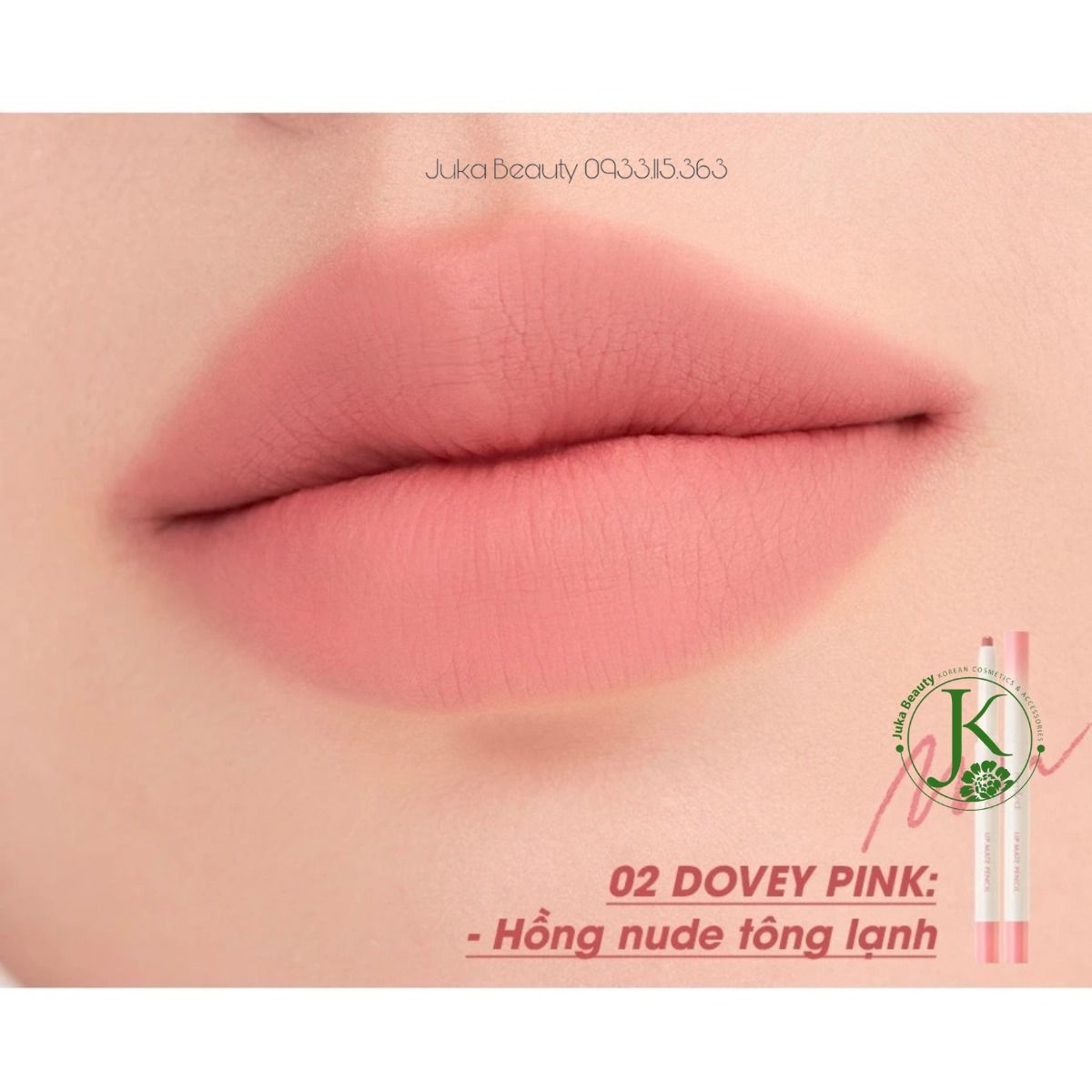 Chì Kẻ Viền Môi Nhung Lì, Lâu Trôi, Thiết Kế 2 Đầu Romand Lip Mate Pencil 0.5g 