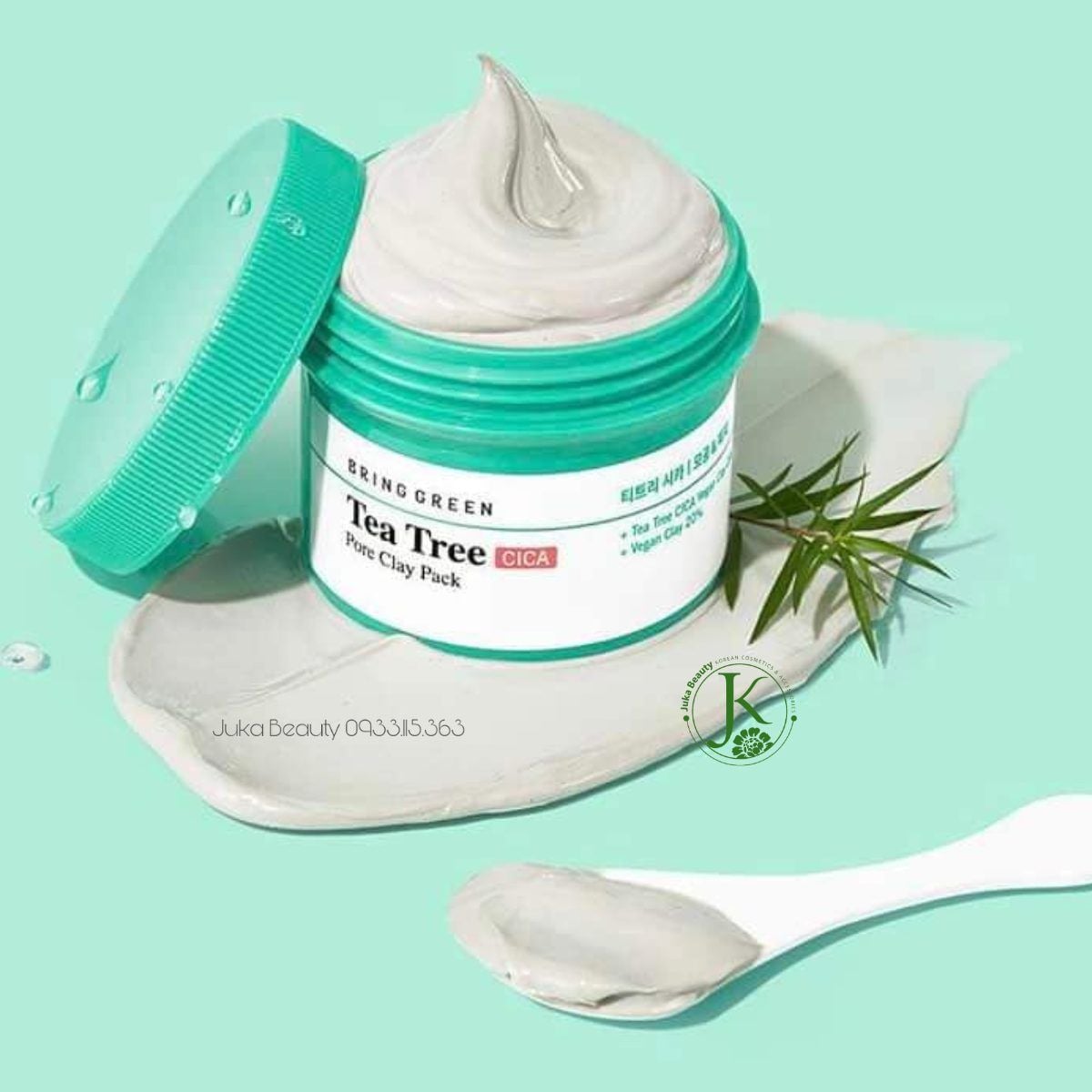  (DATE 2026) Mặt Nạ Đất Sét Sạch Sâu, Thu Nhỏ Lỗ Chân Lông Bring Green Tea Tree Cica Pore Clay Pack 120g 