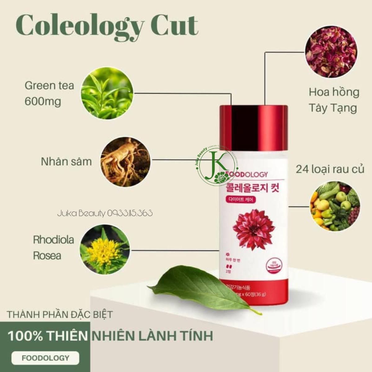  (TẶNG 3 GÓI GIẤM ĐÀO GIÒN) Viên Uống Hỗ Trợ Giảm Cân Foodology Coleology Cut (30 Viên) 