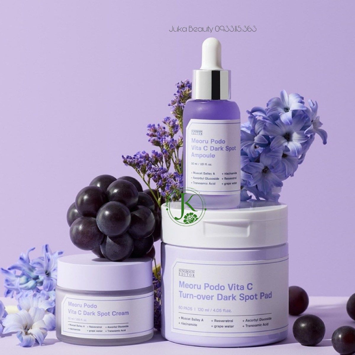  Kem Dưỡng Trắng Nho Đen, Chống Lão Hóa Sungboon Editor Meoru Podo Vita C Dark Spot Cream 50ml 
