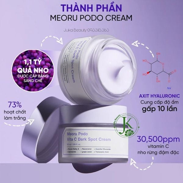  Kem Dưỡng Trắng Nho Đen, Chống Lão Hóa Sungboon Editor Meoru Podo Vita C Dark Spot Cream 50ml 