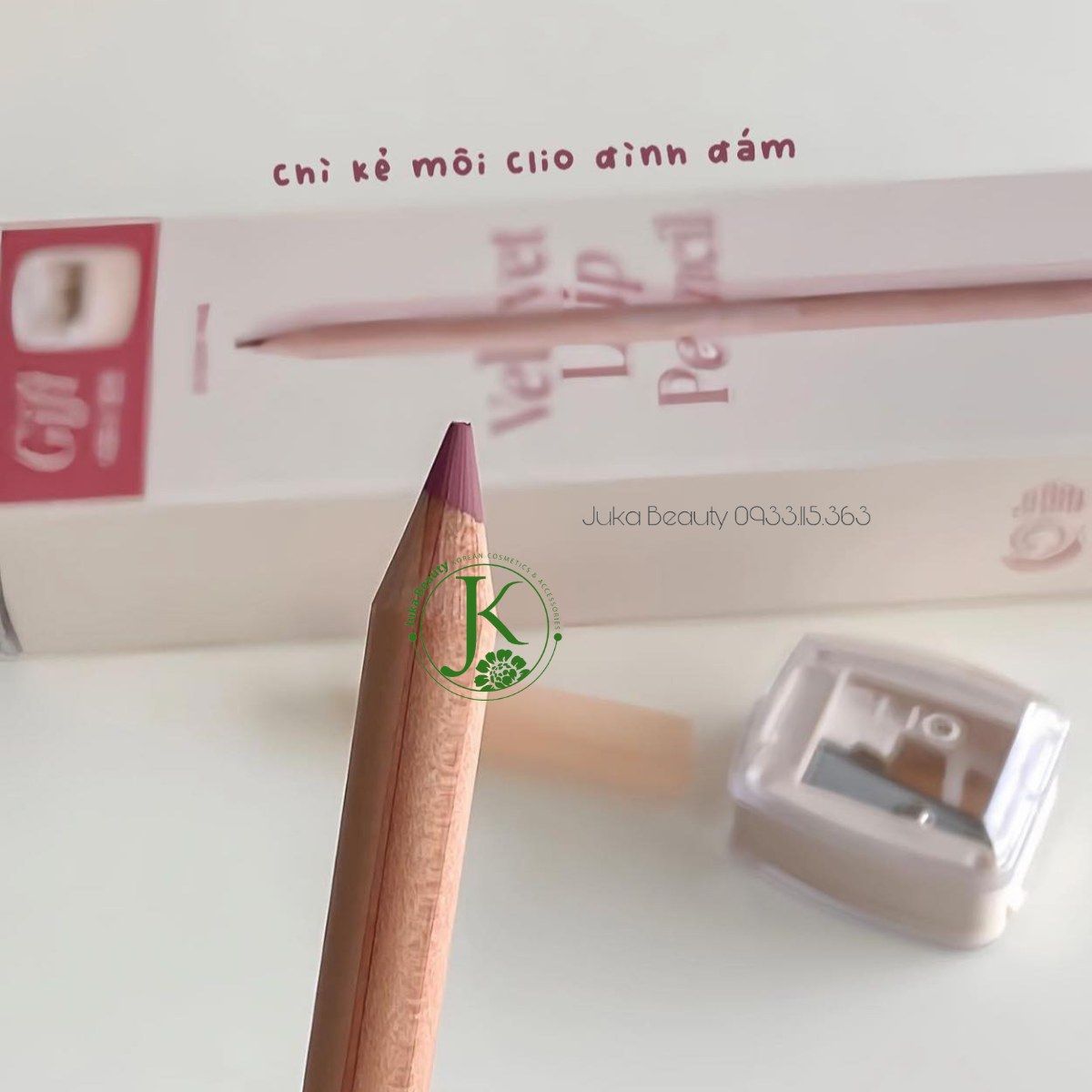  (SALE) Chì Kẻ Viền Môi Clio Velvet Lip Pencil (Kèm Gọt Chì) 1.45g 
