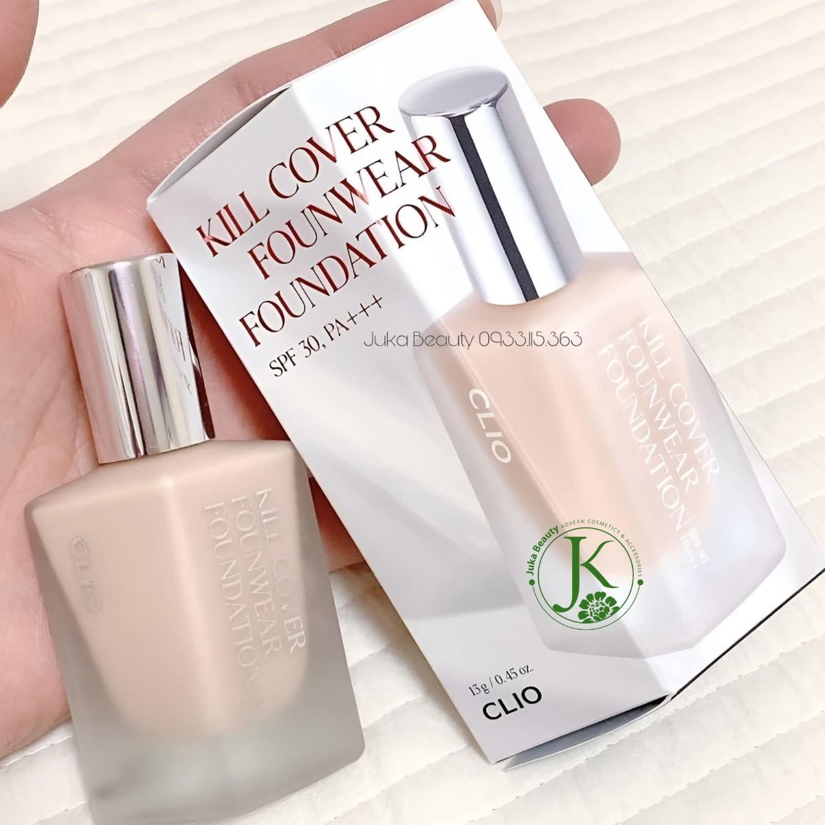  (NEW) Kem Nền Che Khuyết Điểm Clio Kill Cover Founwear Foundation SPF30 PA+++ 