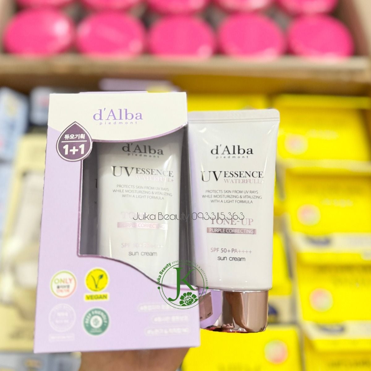  (Tím) Kem Chống Nắng Nâng Tone, Hiệu Chỉnh Màu Da d'Alba Waterfull Tone Up PURPLE Correcting Sun Cream SPF50+ PA++++ 50ml 