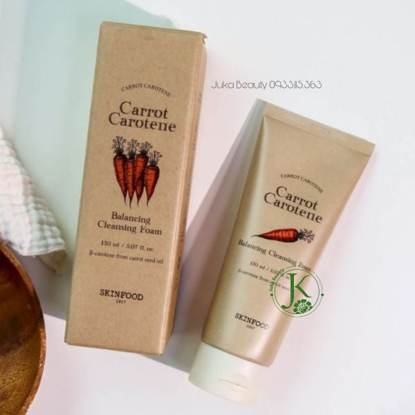  Sữa Rửa Mặt Cà Rốt, Tạo Bọt Nhẹ SKINFOOD Carrot Balancing Cleansing Foam 150ml 