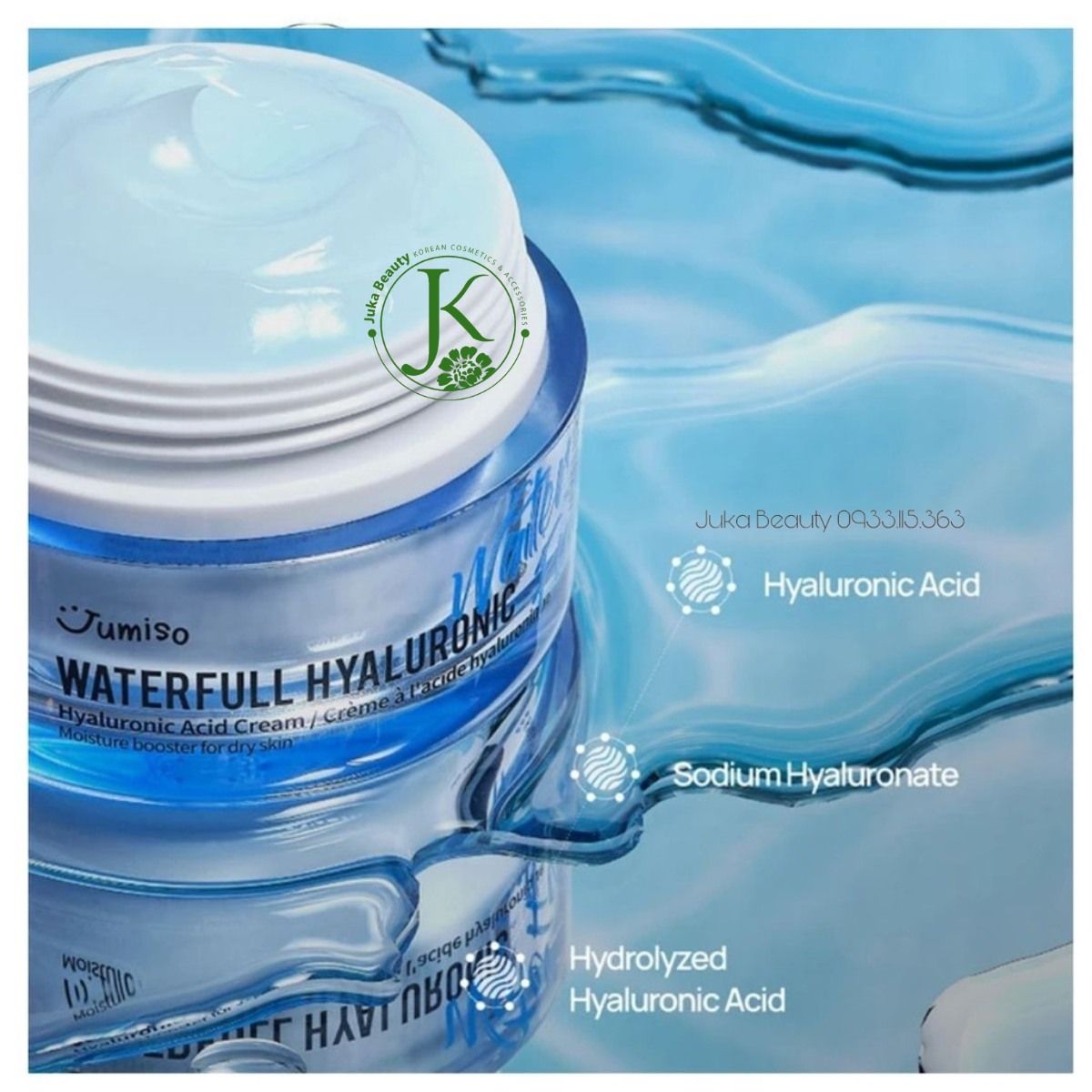  Kem Dưỡng Ẩm, Cấp Nước Jumiso Waterfull Hyaluronic Acid Cream 100ml 
