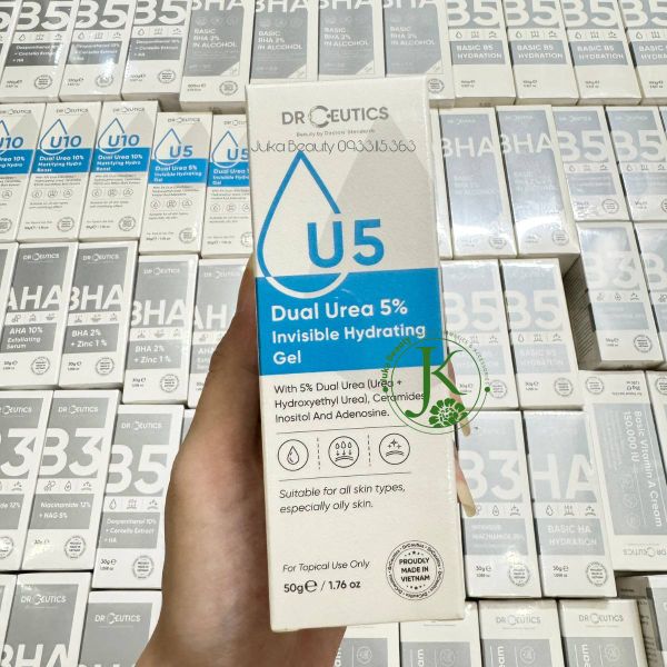  Gel Dưỡng Ẩm Và Phục Hồi DRCEUTICS U5 Dual Urea 5% Invisible Hydrating Gel 50g 