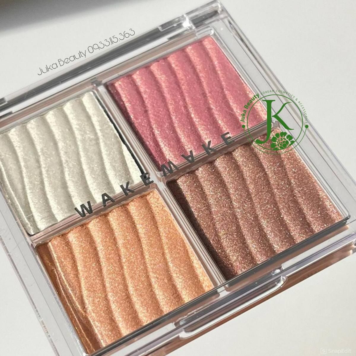  Phấn Bắt Sáng 4 Ô Wakemake Glow Contouring Highlighter Palette 7.8g 