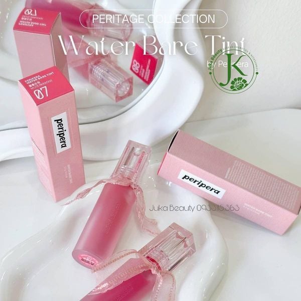  (Mẫu mới) Son Tint Bóng Peripera Water Bare Tint 3.7g 