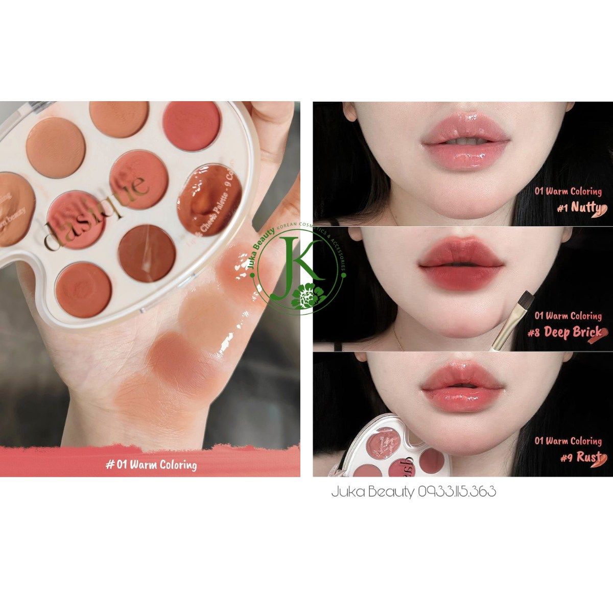  Bảng Son Kem Và Má Hồng Dasique Mood Painting Lip & Cheek Palette 9g (MẪU MỚI) 