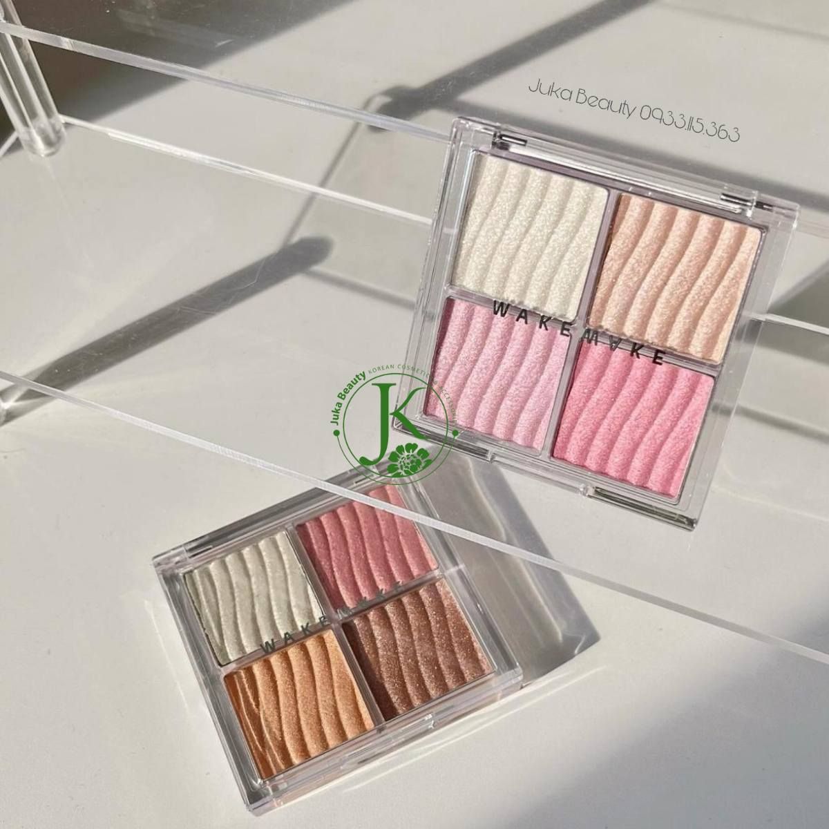  Phấn Bắt Sáng 4 Ô Wakemake Glow Contouring Highlighter Palette 7.8g 