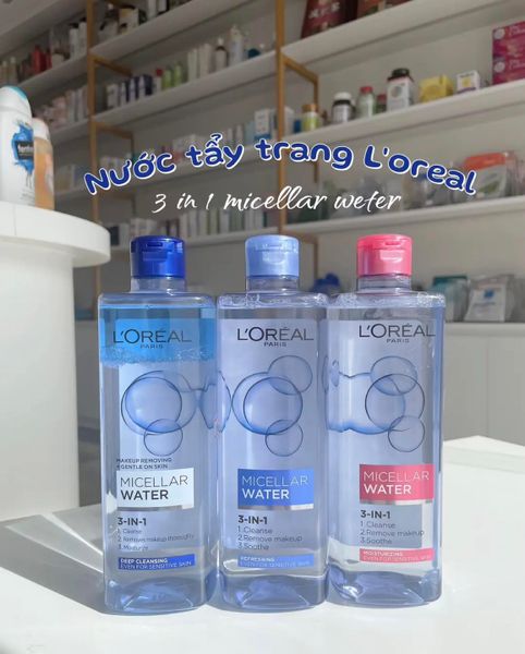  Nước Tẩy Trang Sạch Sâu L'Oréal Micellar Water 3-IN-1 ( 5 dòng) 